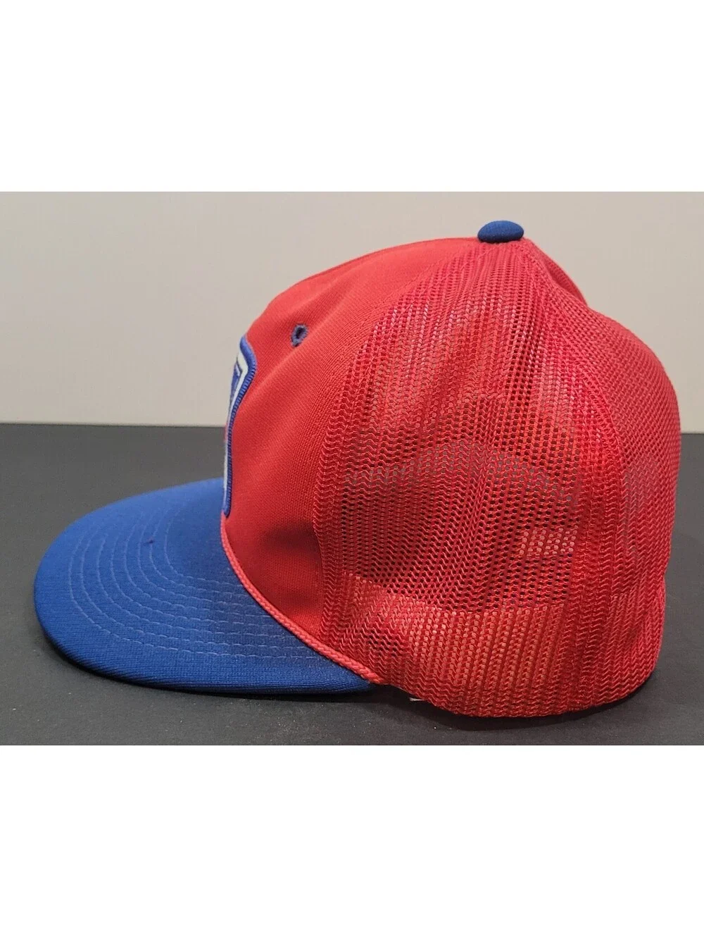 Vtg Carquest Hat Snapback Cap NFL Red/Blue 80's Auto Parts Stores w/Red Rope